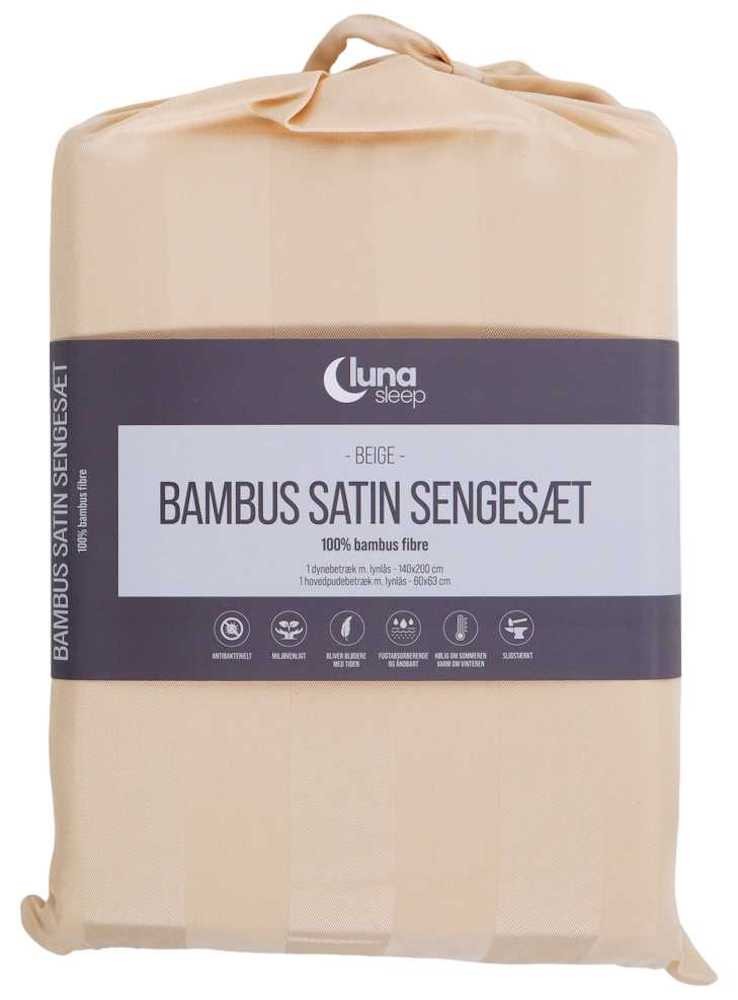 Bambus sengetøj, beige sengesæt