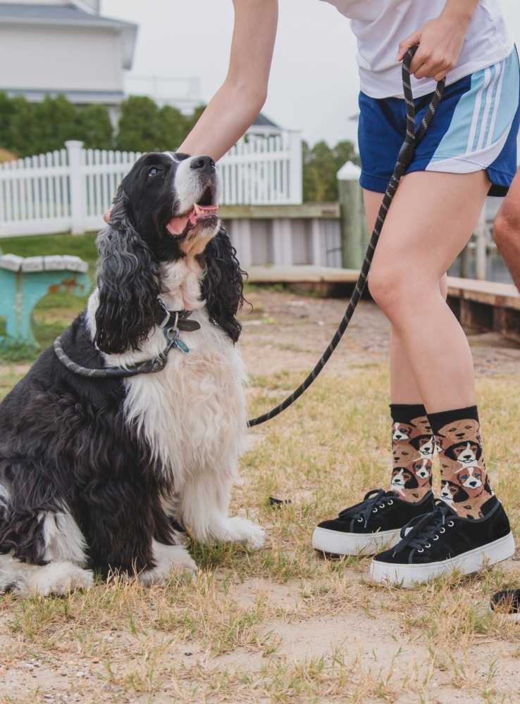 Bambusstrømper dame med hundehvalpe Puppy