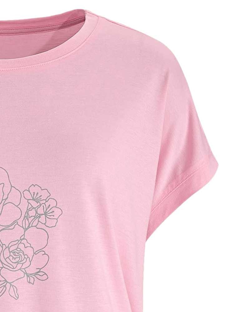 Bambus natkjole big-shirt rosa