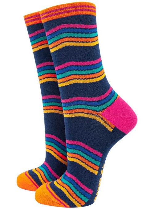 Bambus strømper stribede, dame, fra Sock Talk