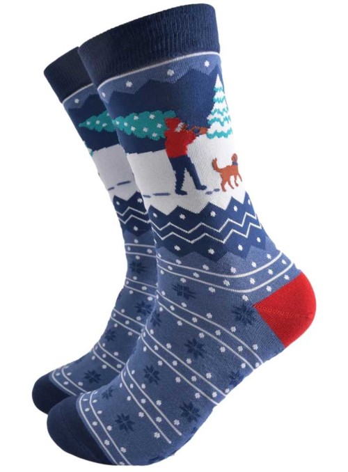 Bambus strømper juletræ og hund, herre, fra Sock Talk