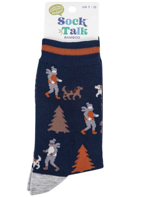 Bambus strømper tur med hunden, herre, fra Sock Talk