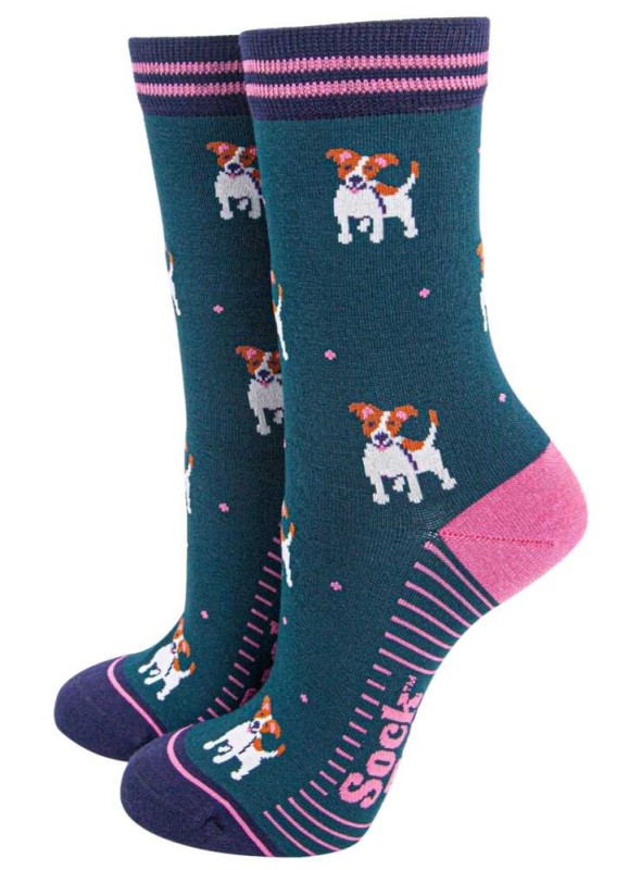 Bambus strømper Jack Russell, dame, fra Sock Talk