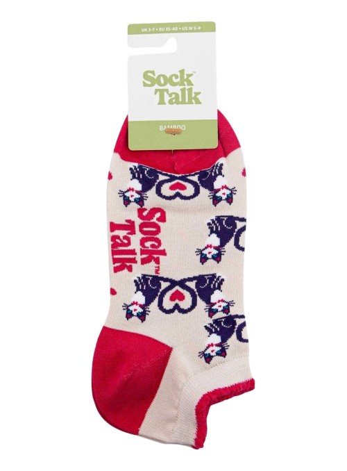 Bambus sneaker strømper katte, dame, fra Sock Talk