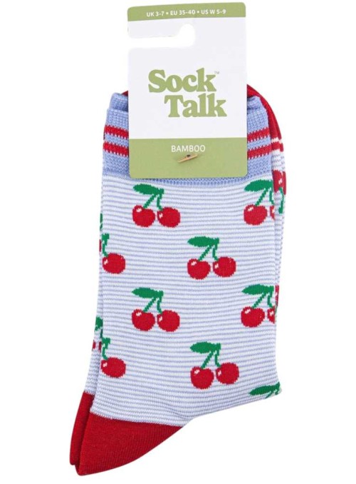Bambus strømper kirsebær, dame, fra Sock Talk