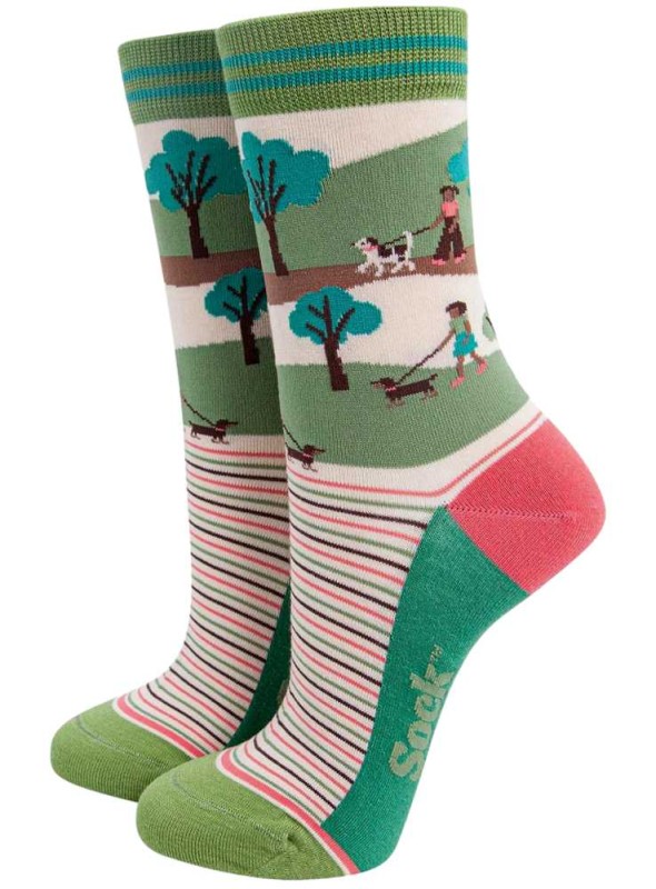 Bambus strømper dame med hunde, fra Sock Talk