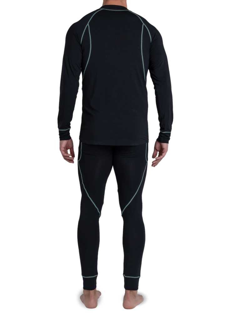 Bambus baselayer sæt herre, ski-undertøj sort