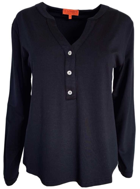 Jersey bluse Soffy All Black fra Dot & Doodle's