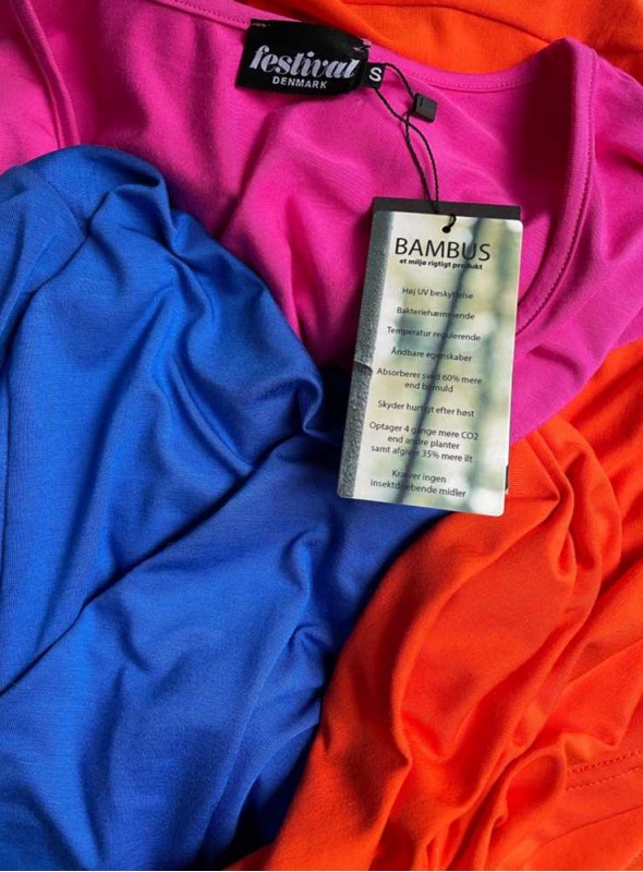 Bambus T-shirt med lange ærmer orange fra Festival