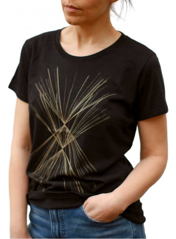 Bambus T-shirt med print Gold fra Blackbird Supply