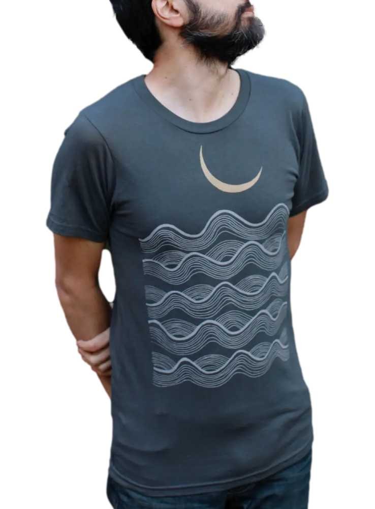 Mariner Mig selv Vedhæftet fil Bambus T-shirt herre med print Moon Ocean fra Blackbird Supply