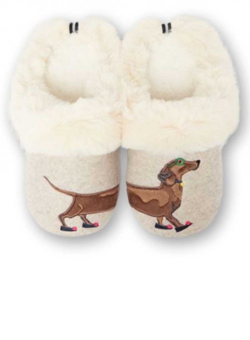 Hjemmesko fluffy slippers Slippet Luxe Dachshund