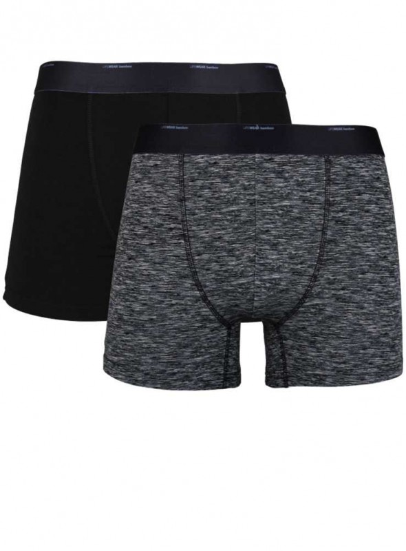 2 PAK Bambus herre underbukser sorte og grå boxer shorts