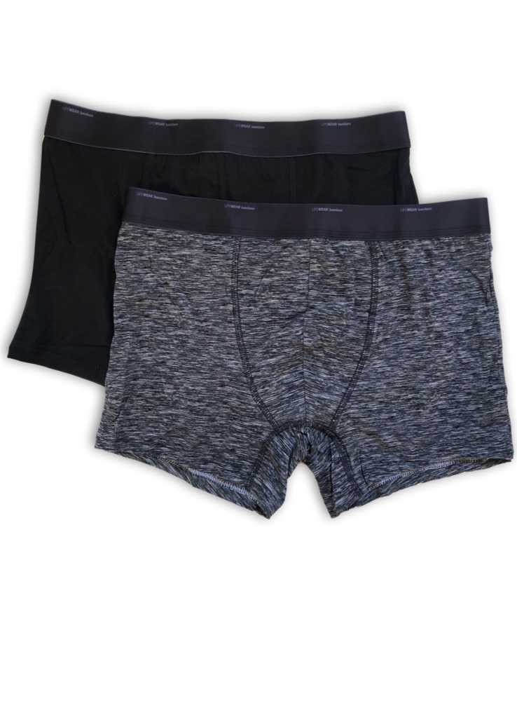 2 PAK Bambus sorte og grå boxer shorts -
