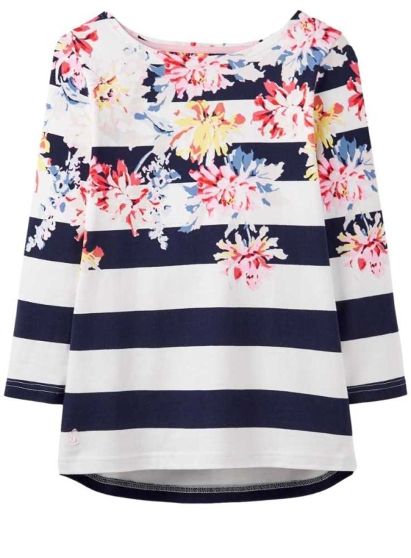 Jersey bluse sweatshirt med blomster og striber Harbour fra Joules