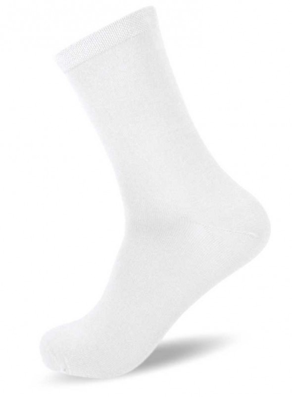 3 PAK bambus strømper hvide 34-48 fra LuxSocks model Regular