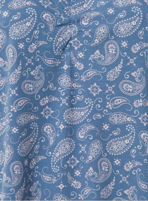 Pyjamas-sæt med shorts af bambus-jersey Blue Paisley