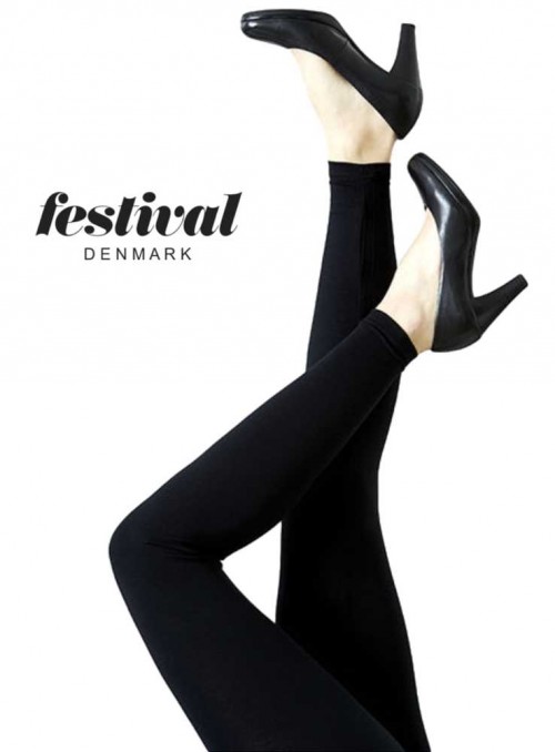 Bambus leggings sorte tights fra Festival NY!